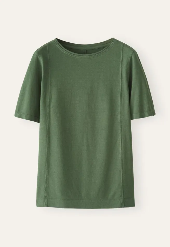 Women Garmentdyed Tshirt Olive Poetry Fashion TShirt and Tops
