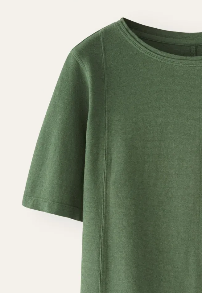 Women Garmentdyed Tshirt Olive Poetry Fashion TShirt and Tops
