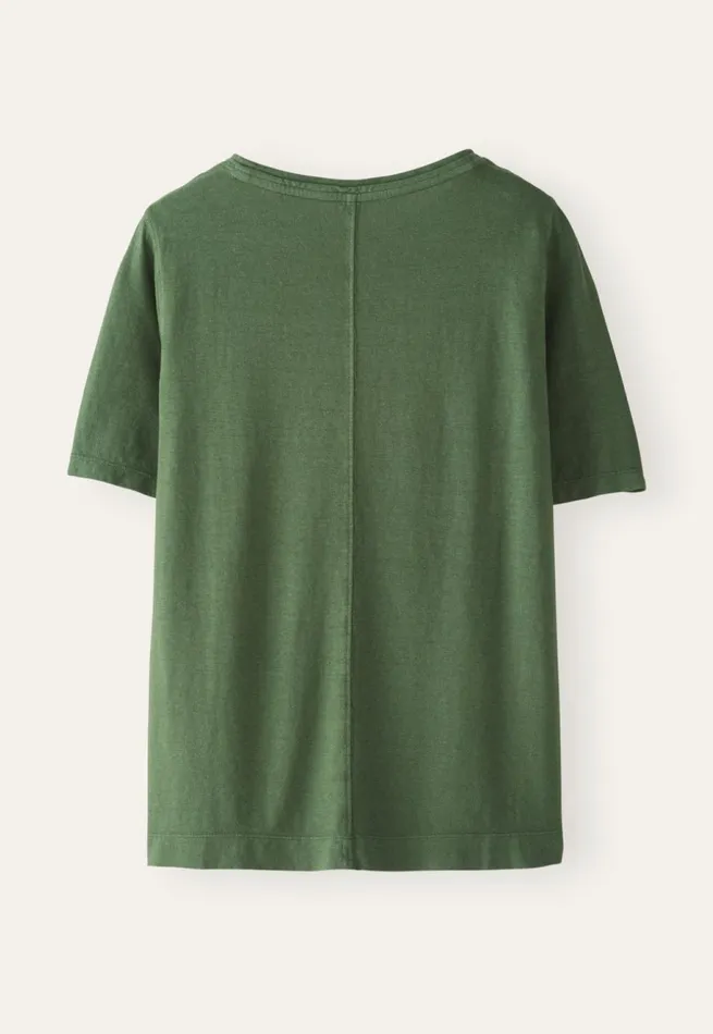 Women Garmentdyed Tshirt Olive Poetry Fashion TShirt and Tops