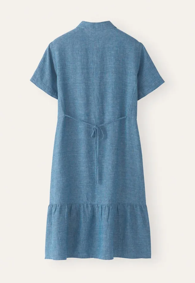 Women Gathered Hemseam Dress Aqua Navy Poetry Fashion Dresses and Skirts