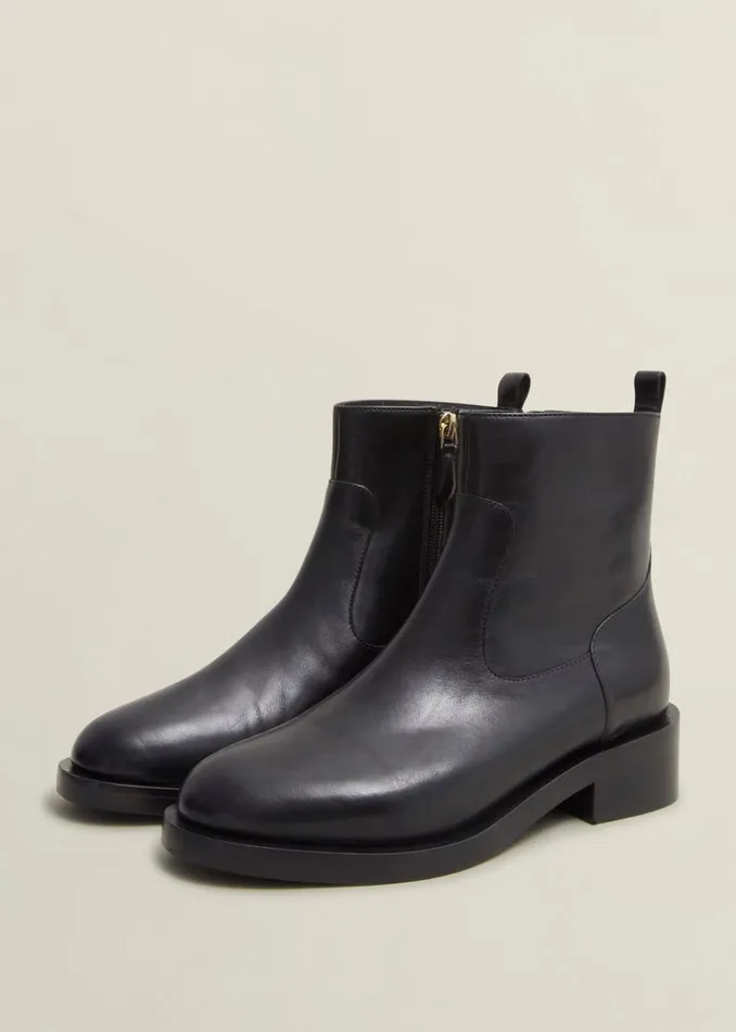 Women Georgie Leather Ankle Boots Black Hobbs Boots