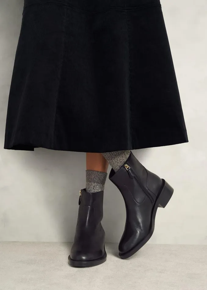 Women Georgie Leather Ankle Boots Black Hobbs Boots