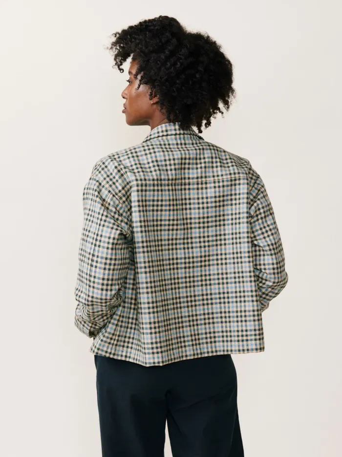 Women Gianna Plaid Jacket BlueBlack Plaid Coats and Jackets Able
