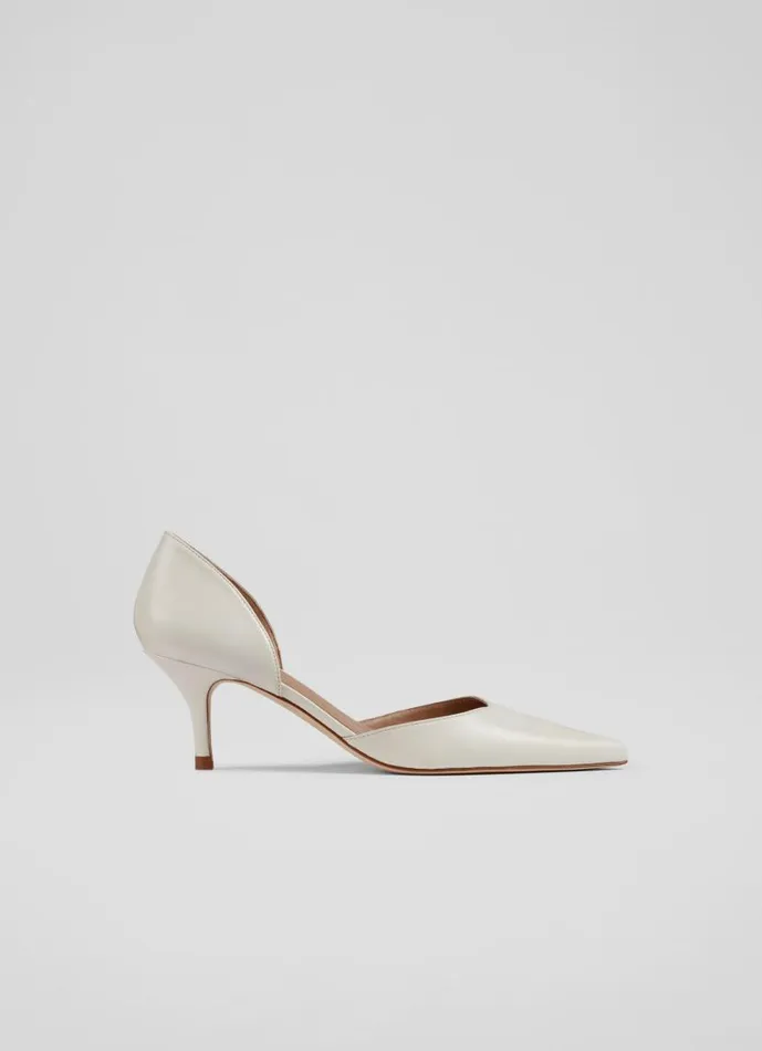 Women Harley Cream Leather D039Orsay Courts Neutral LKBennett Court Shoes