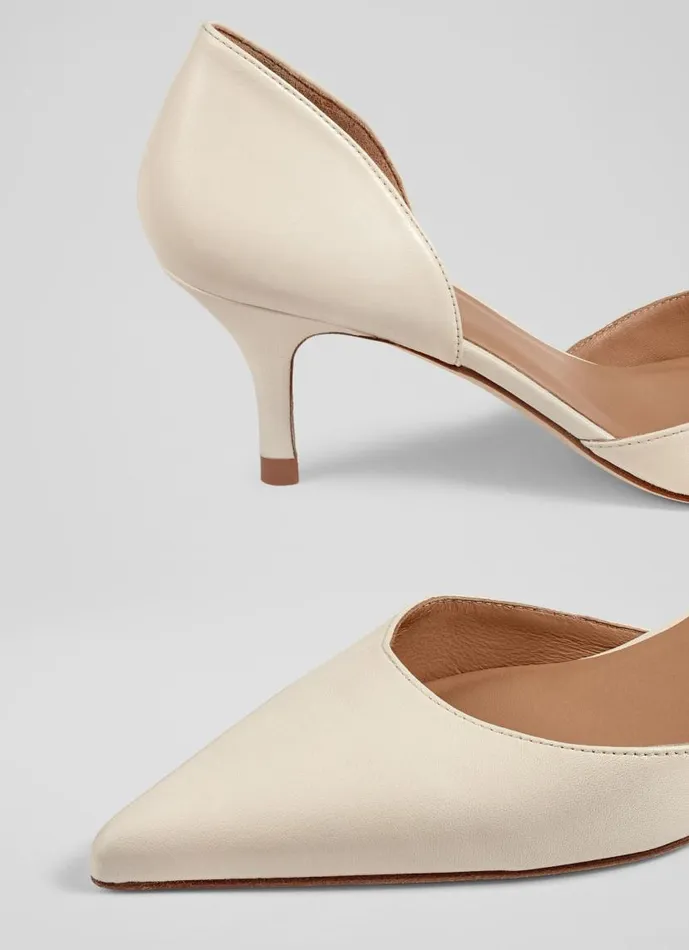 Women Harley Cream Leather D039Orsay Courts Neutral LKBennett Court Shoes