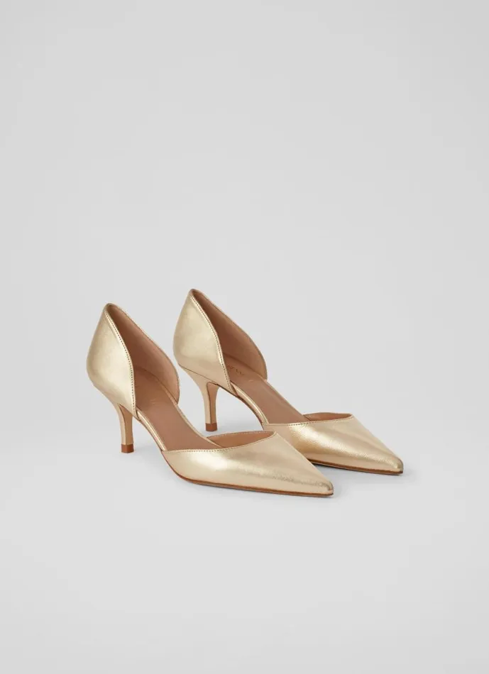 Women Harley Gold Leather D039Orsay Courts Metallic LKBennett Court Shoes Women Harley Gold Leather D039Orsay Courts Metallic LKBennett Court Shoes