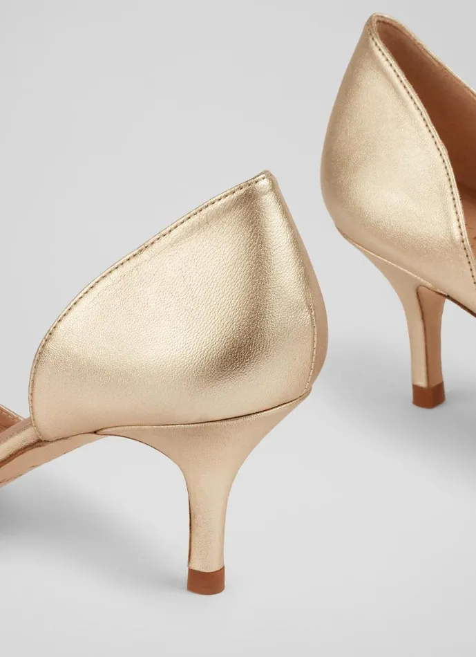 Women Harley Gold Leather D039Orsay Courts Metallic LKBennett Court Shoes Women Harley Gold Leather D039Orsay Courts Metallic LKBennett Court Shoes