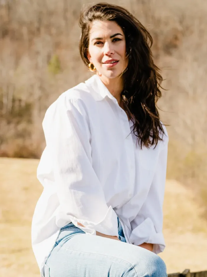 Women Harris Oversized Button Down Shirt BlueWhite Stripe Denim Able