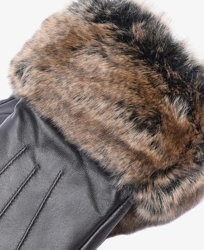 Women Hats Barbour FauxFur Trimmed Leather Gloves Black Women Hats Barbour FauxFur Trimmed Leather Gloves Black