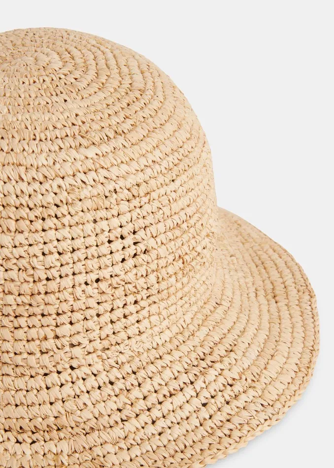 Women Hats Gloves and Scarves Whistles Neutral Straw Bucket Hat