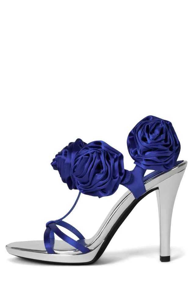 Women Heel Jeffrey Campbell CAMELLIA Blue Silver