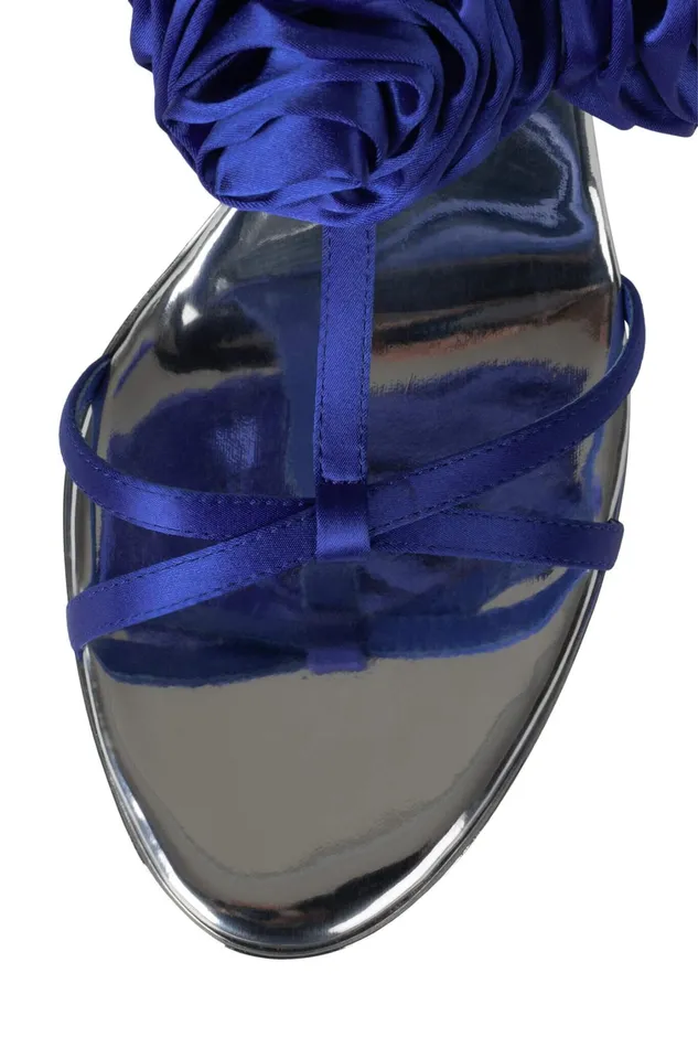 Women Heel Jeffrey Campbell CAMELLIA Blue Silver