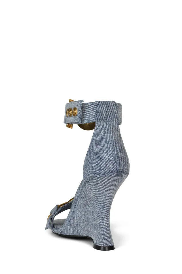 Women Heel Jeffrey Campbell LEONITE Black Satin Gold