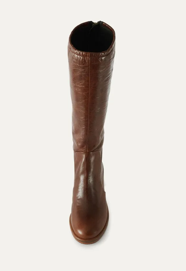 Women Heeled Boots Dark Tan Poetry Fashion Footwear