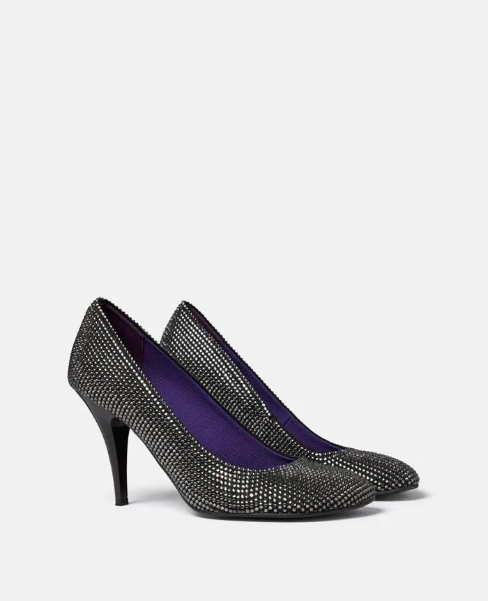 Women Heels Stella McCartney Ryder Crystal Stiletto Heels Black