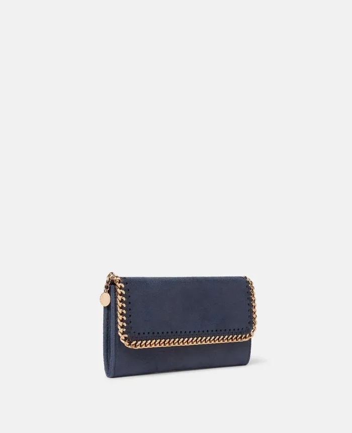 Women Iconic Falabella Stella McCartney Falabella Flap Continental Wallet Indigo Moon