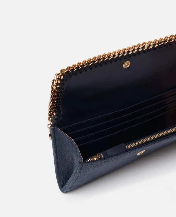 Women Iconic Falabella Stella McCartney Falabella Flap Continental Wallet Indigo Moon