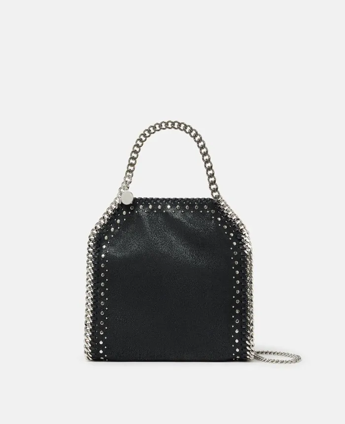 Women Iconic Falabella Stella McCartney Falabella Studded Mini Tote Bag Pitch Black Women Iconic Falabella Stella McCartney Falabella Studded Mini Tote Bag Pitch Black