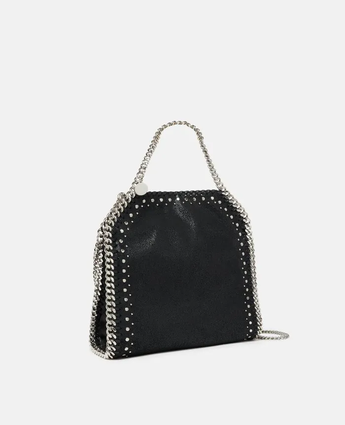 Women Iconic Falabella Stella McCartney Falabella Studded Mini Tote Bag Pitch Black
