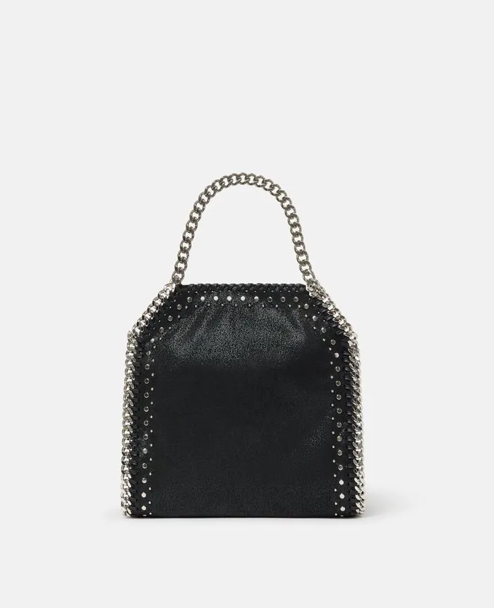 Women Iconic Falabella Stella McCartney Falabella Studded Mini Tote Bag Pitch Black