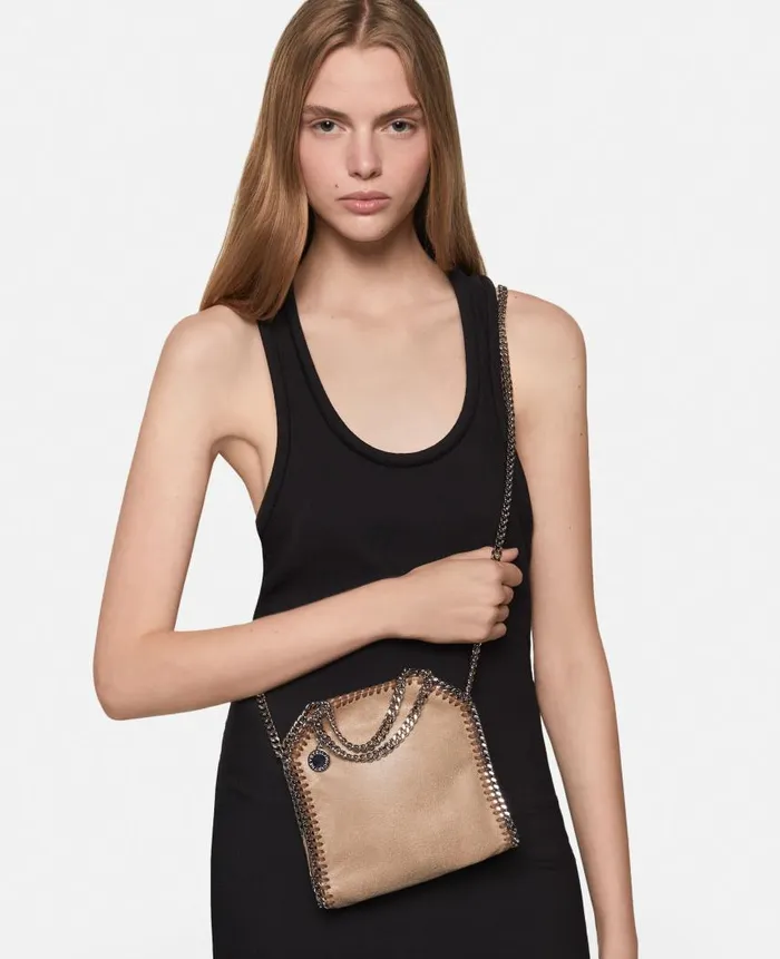 Women Iconic Falabella Stella McCartney Falabella Tiny Tote Bag Toffee Brown