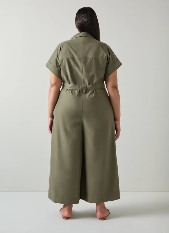 Women Isla Khaki Wide Leg Jumpsuit With TENCEL Modal Khaki LKBennett Dresses Women Isla Khaki Wide Leg Jumpsuit With TENCEL Modal Khaki LKBennett Dresses