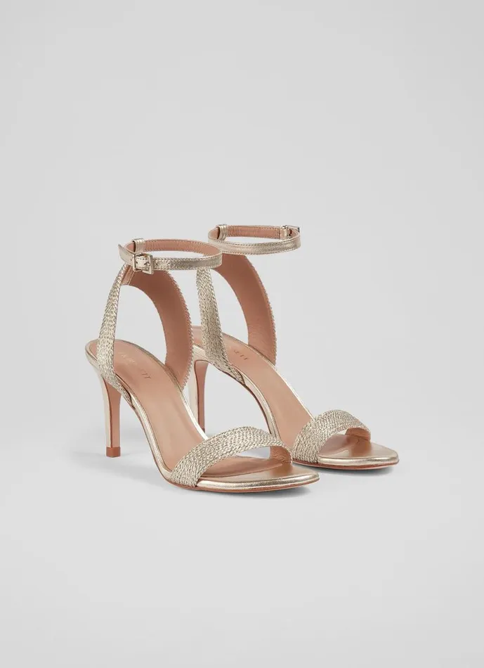 Women Ivette Gold Metallic Rope Sandals Gold LKBennett Sandals Women Ivette Gold Metallic Rope Sandals Gold LKBennett Sandals