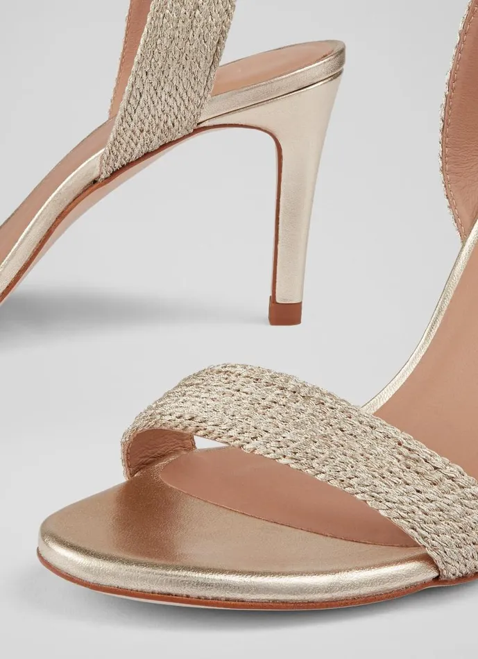 Women Ivette Gold Metallic Rope Sandals Gold LKBennett Sandals Women Ivette Gold Metallic Rope Sandals Gold LKBennett Sandals