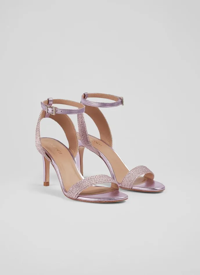 Women Ivette Pink Metallic Rope Sandals Pink LKBennett Sandals Women Ivette Pink Metallic Rope Sandals Pink LKBennett Sandals