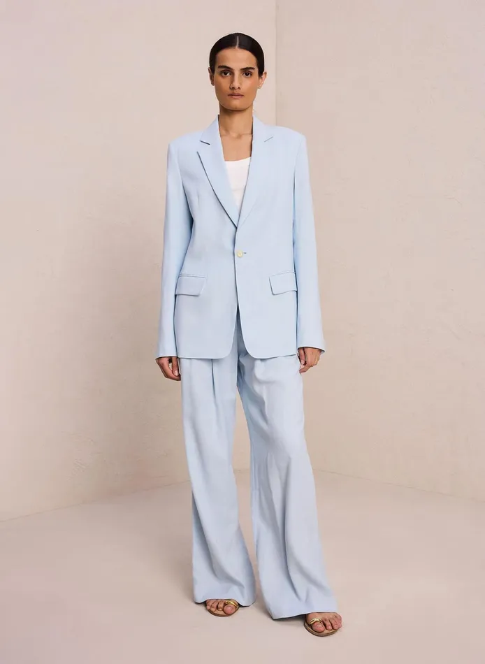 Women Jackets and Coats ALC Arden Linen Jacket Turquoise