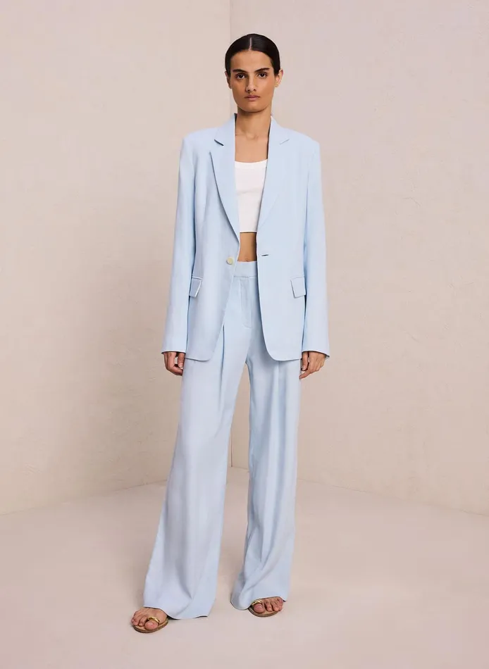 Women Jackets and Coats ALC Arden Linen Jacket Turquoise