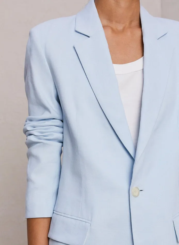 Women Jackets and Coats ALC Arden Linen Jacket Turquoise