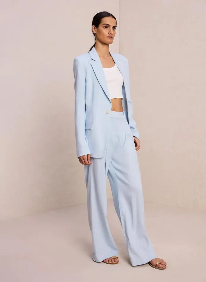 Women Jackets and Coats ALC Arden Linen Jacket Turquoise