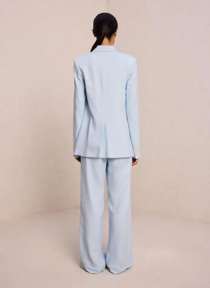 Women Jackets and Coats ALC Arden Linen Jacket Turquoise