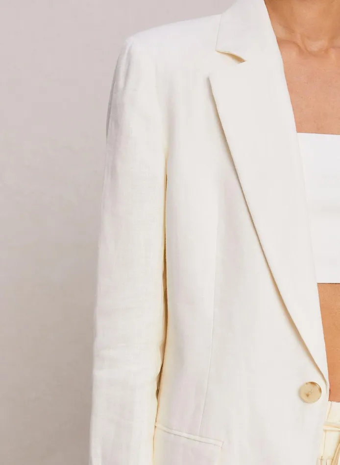 Women Jackets and Coats ALC Arlo Linen Jacket Cream