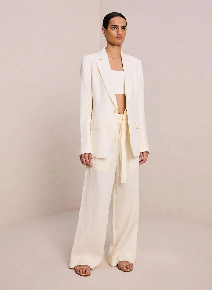 Women Jackets and Coats ALC Arlo Linen Jacket Cream