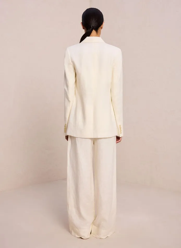 Women Jackets and Coats ALC Arlo Linen Jacket Cream