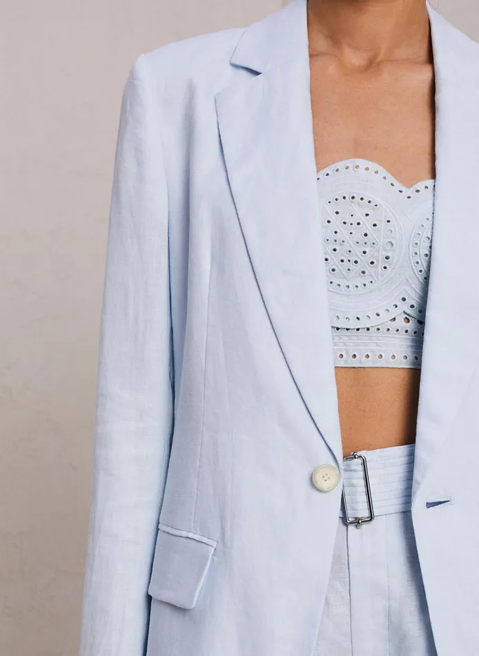 Women Jackets and Coats ALC Arlo Linen Jacket Ice Water