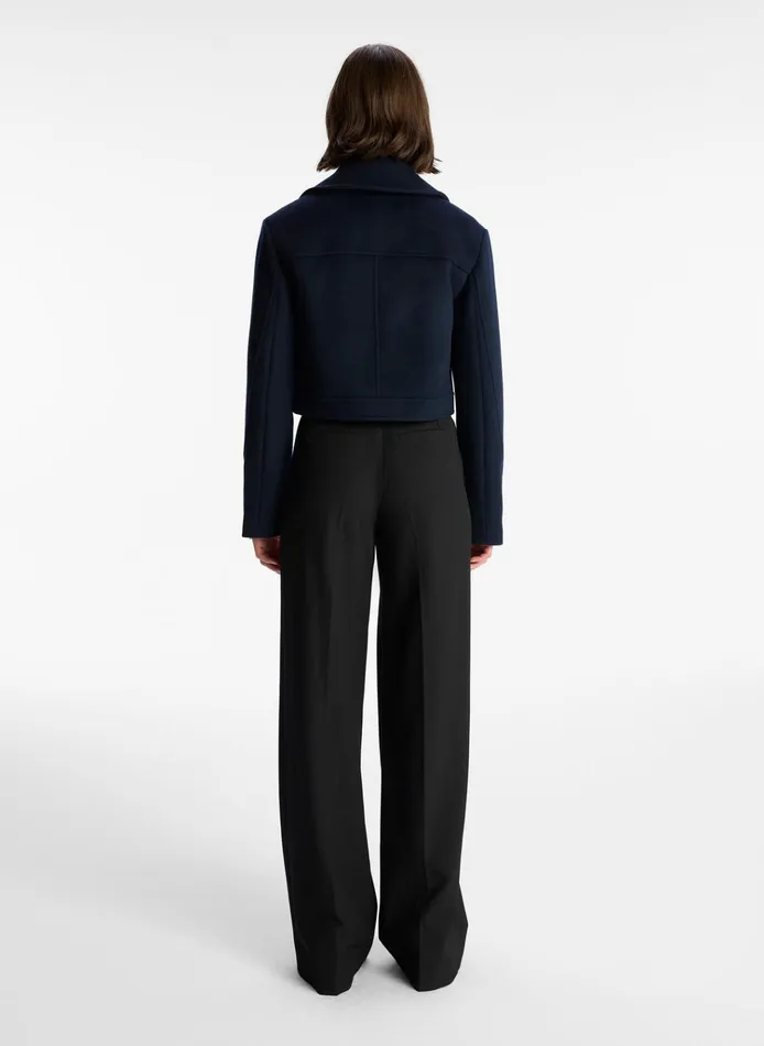 Women Jackets and Coats ALC Oxford Cropped Wool Jacket Navy
