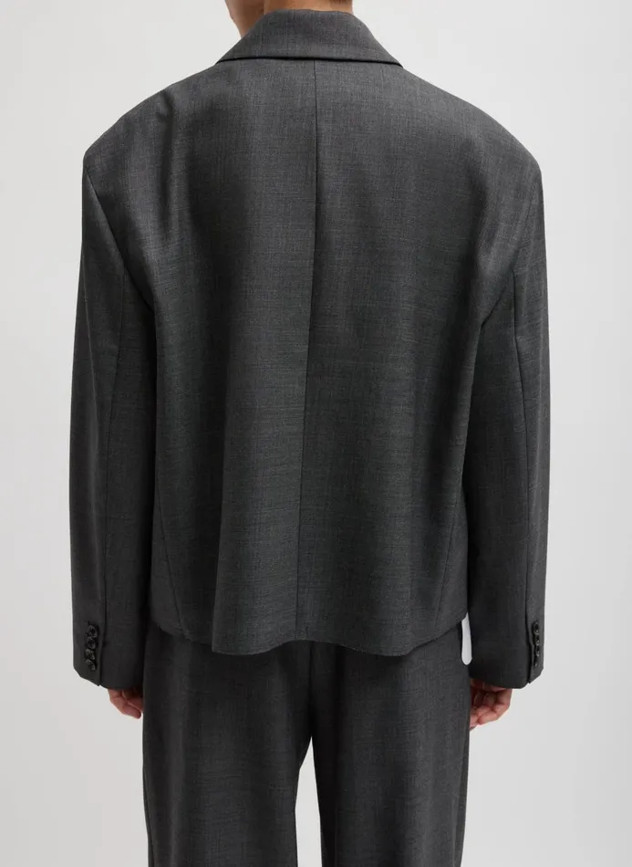 Women Jackets and Outerwear Tibi Ellis Suiting Chopped Blazer Grey Multi