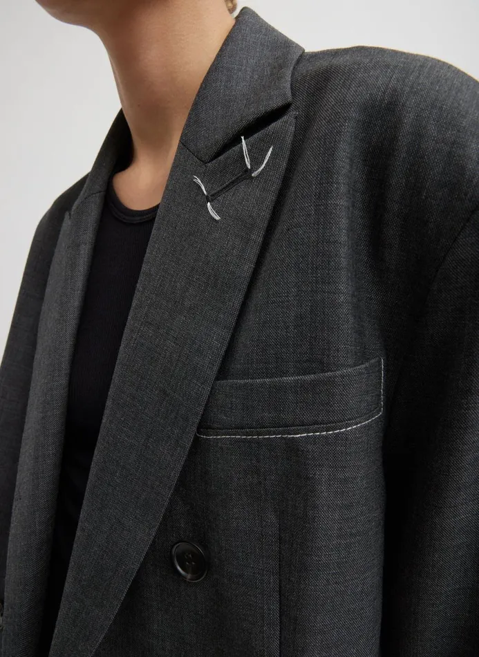 Women Jackets and Outerwear Tibi Ellis Suiting Chopped Blazer Grey Multi
