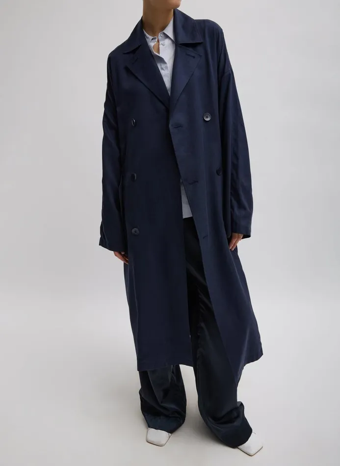 Women Jackets and Outerwear Tibi Lancaster Trench Navy