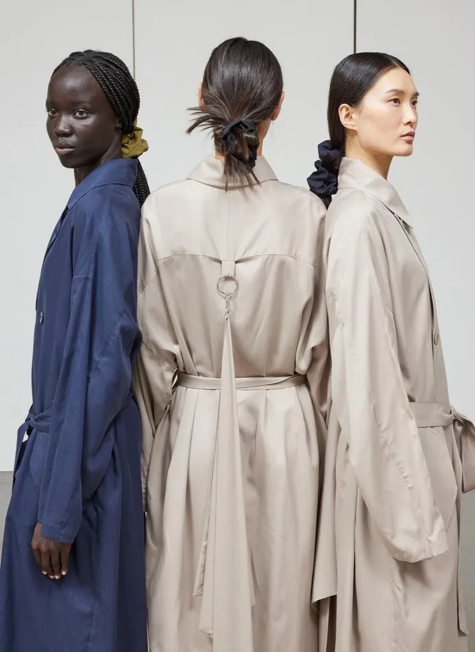Women Jackets and Outerwear Tibi Lancaster Trench Navy