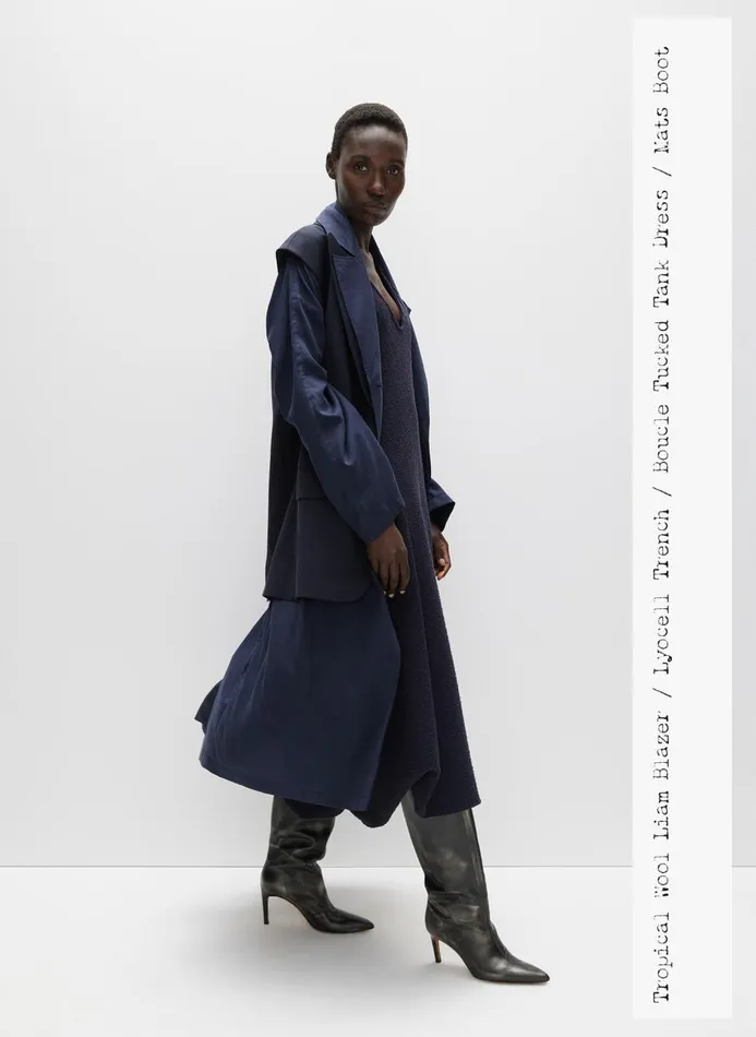 Women Jackets and Outerwear Tibi Lancaster Trench Navy