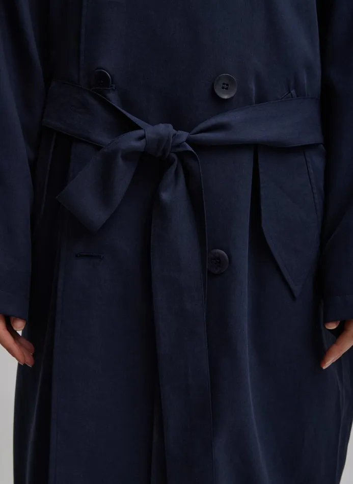 Women Jackets and Outerwear Tibi Lancaster Trench Navy