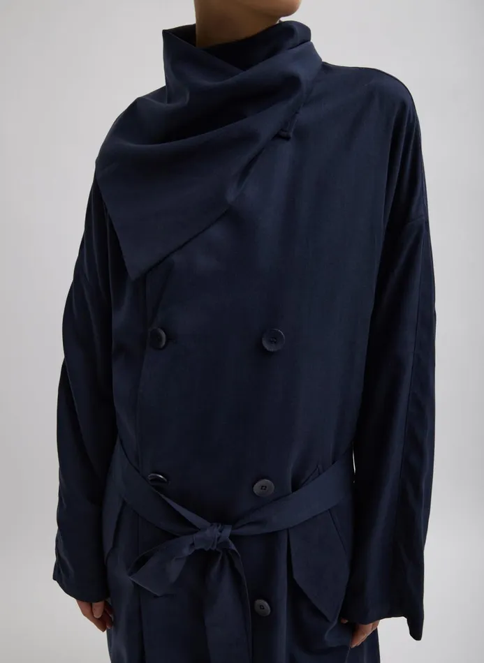 Women Jackets and Outerwear Tibi Lancaster Trench Navy