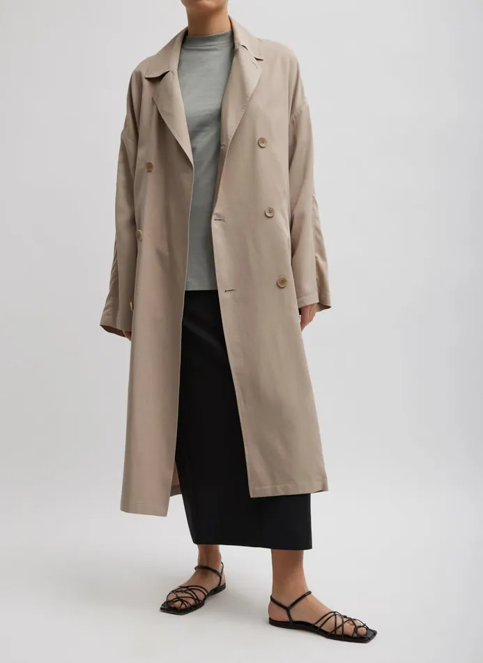 Women Jackets and Outerwear Tibi Lancaster Trench Stone