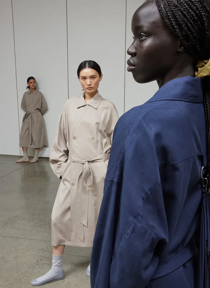 Women Jackets and Outerwear Tibi Lancaster Trench Stone