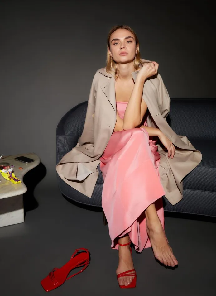 Women Jackets and Outerwear Tibi Lancaster Trench Stone