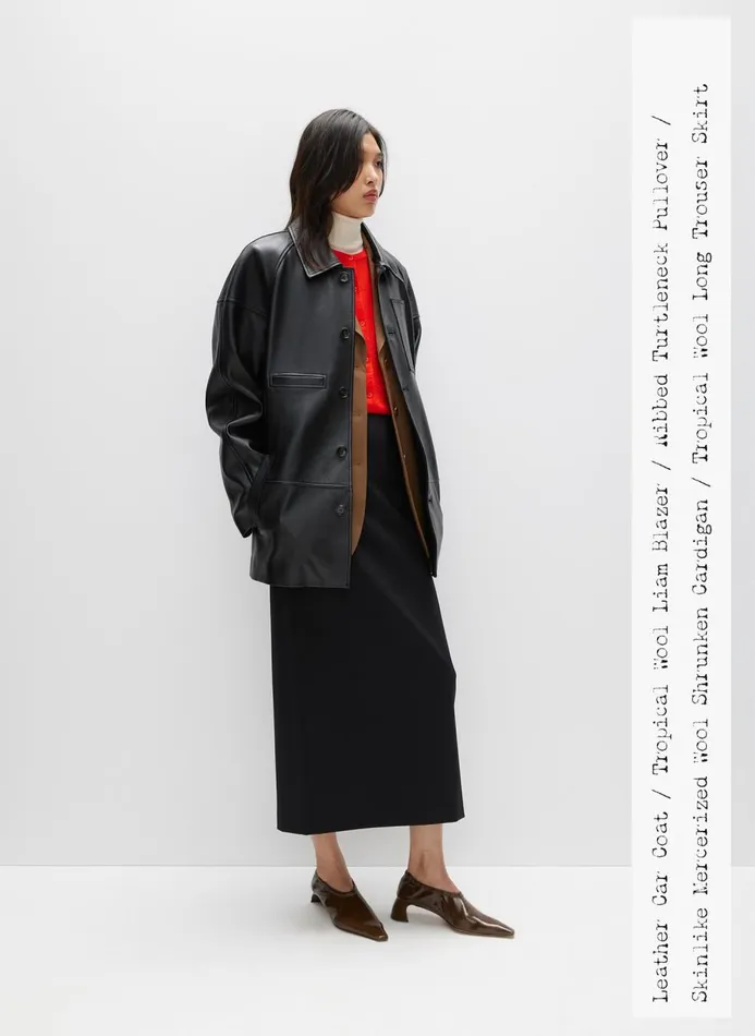 Women Jackets and Outerwear Tibi Leather Carcoat Black
